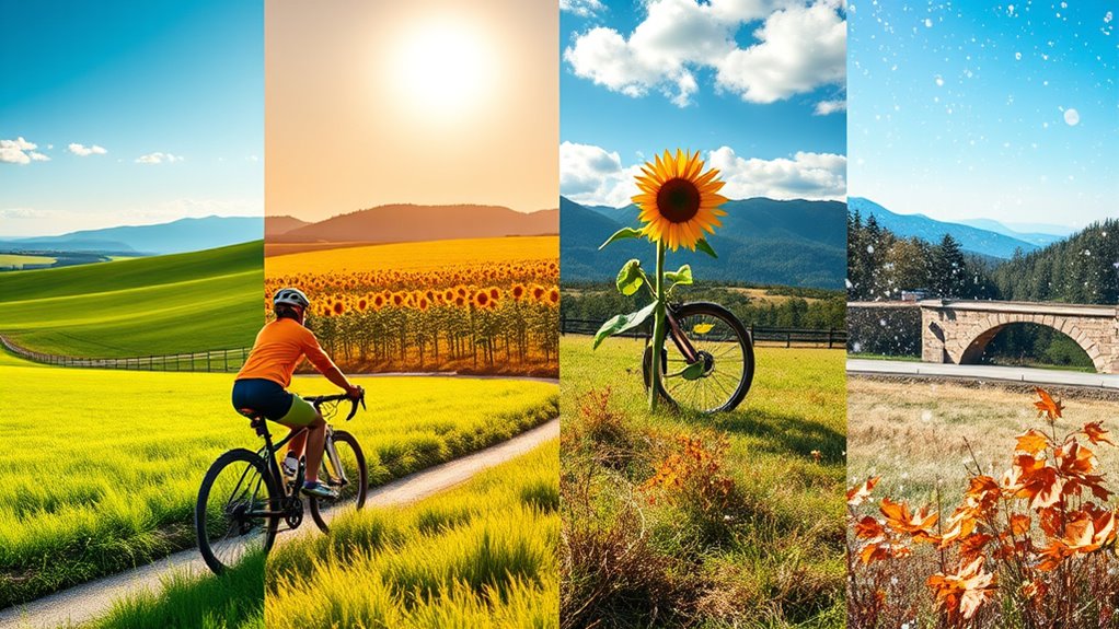 cycling journey across seasons