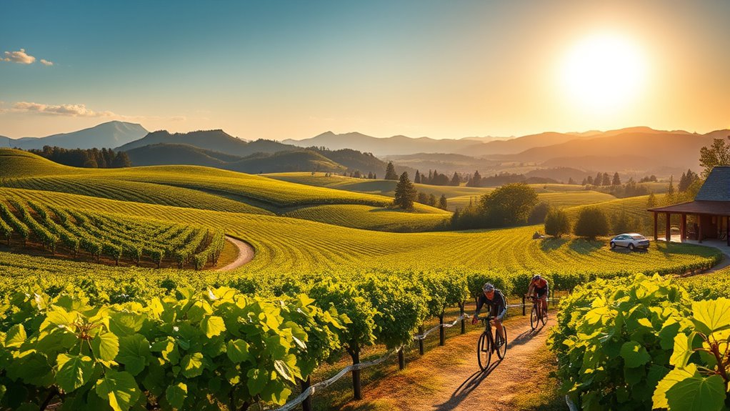 exploring vineyards and wineries
