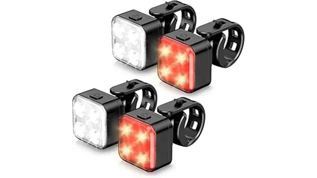 rechargeable bicycle light set