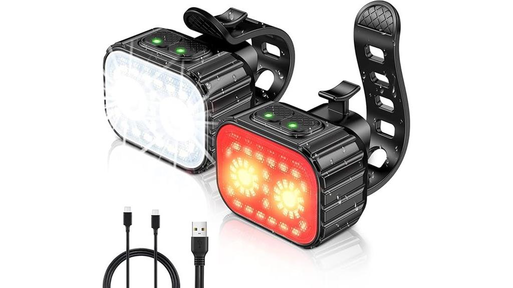 rechargeable bike light set