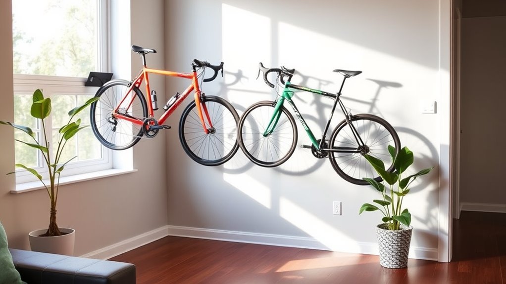 space saving bike wall mounts