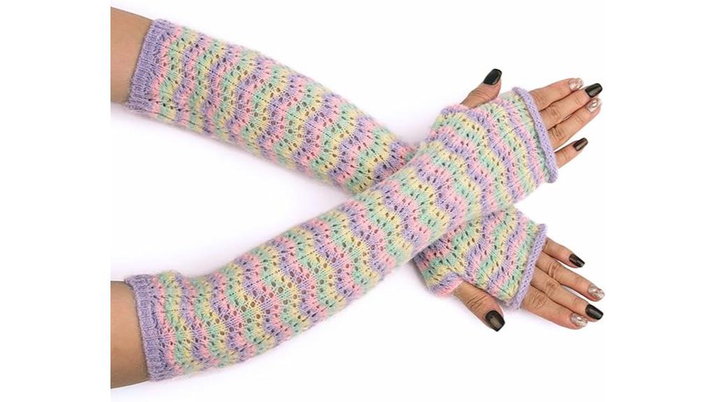 wool fingerless arm warmers