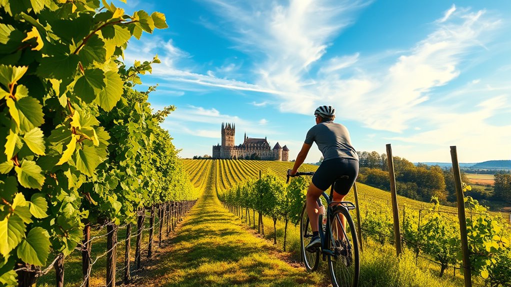 cycling through vineyards and castles