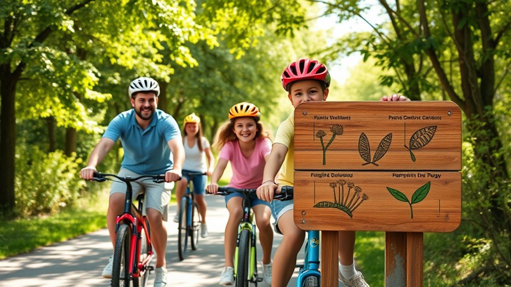 educational bike route stops
