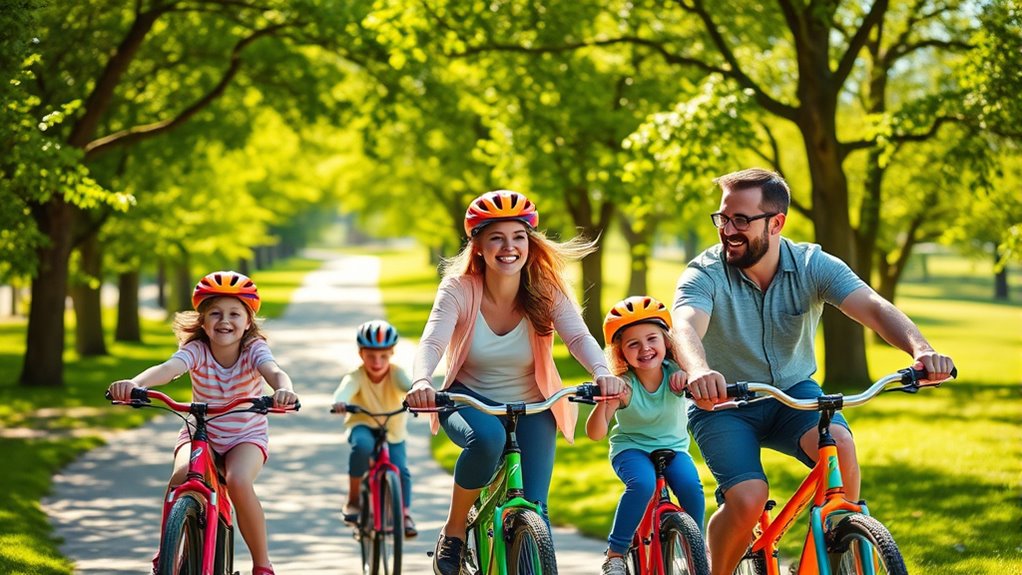 family cycling challenge fun