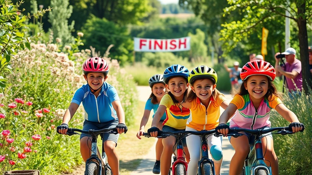 family cycling race safety
