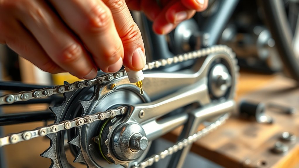 lubricate chain and parts