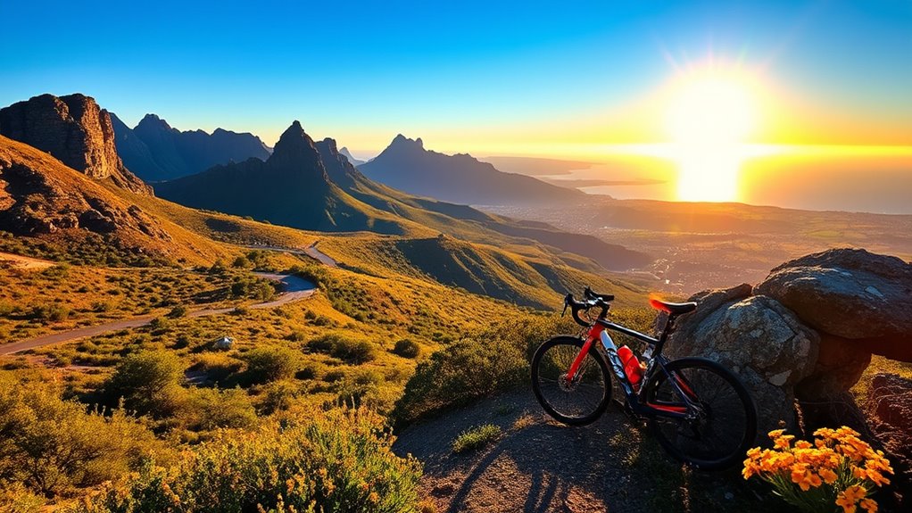 scenic coastal urban cycling