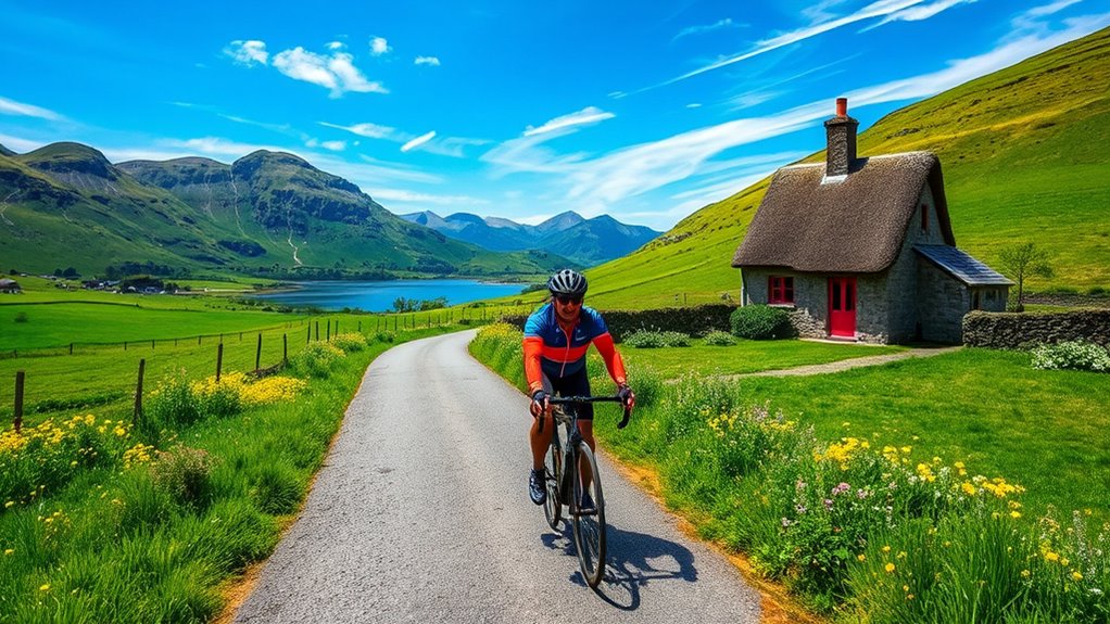 scenic irish countryside cycling