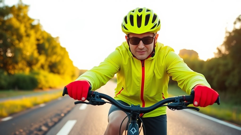 wear helmet bright clothing