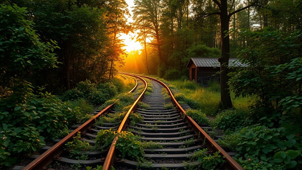 abandoned rails art nature