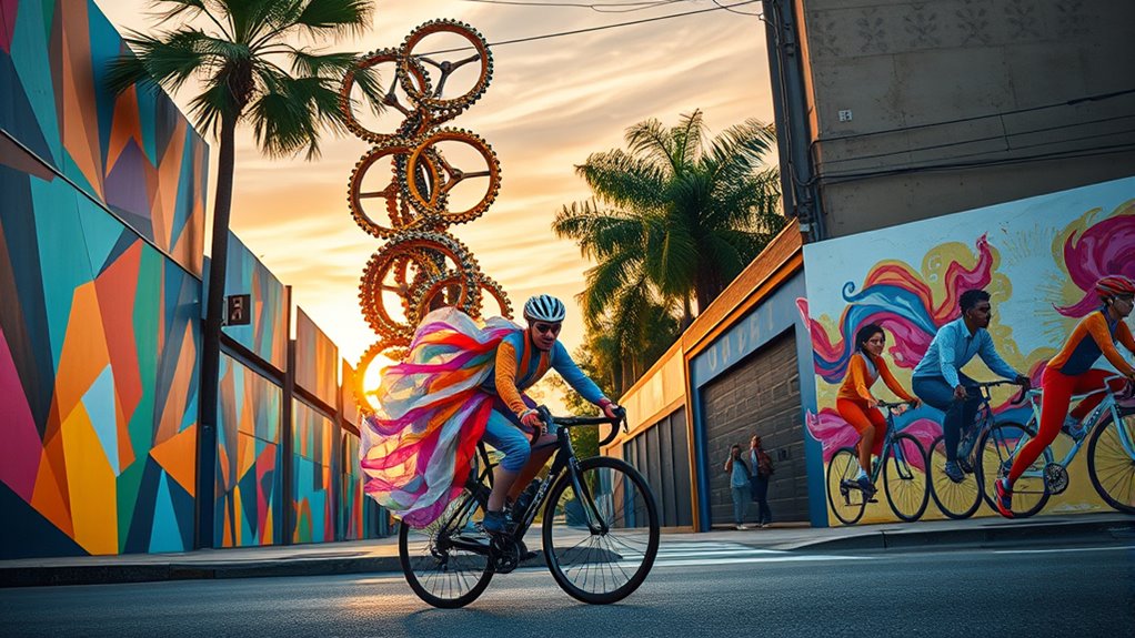 artists blend cycling symbolism