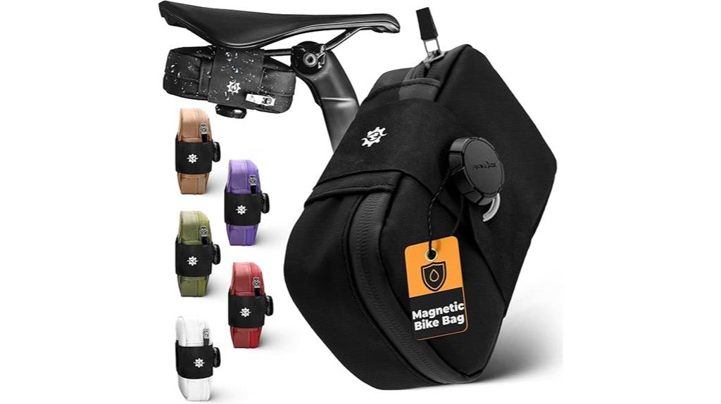 bike saddle bag with magnetic closure