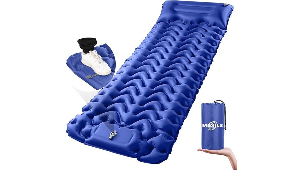 blue ultralight camping pad