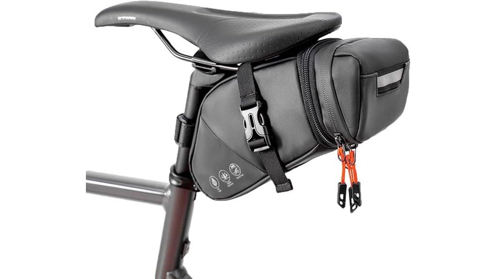 expandable waterproof bike saddle bag