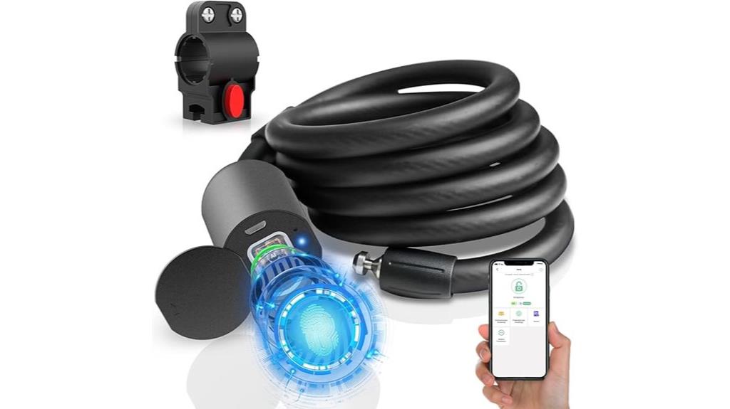 fingerprint bicycle lock cable