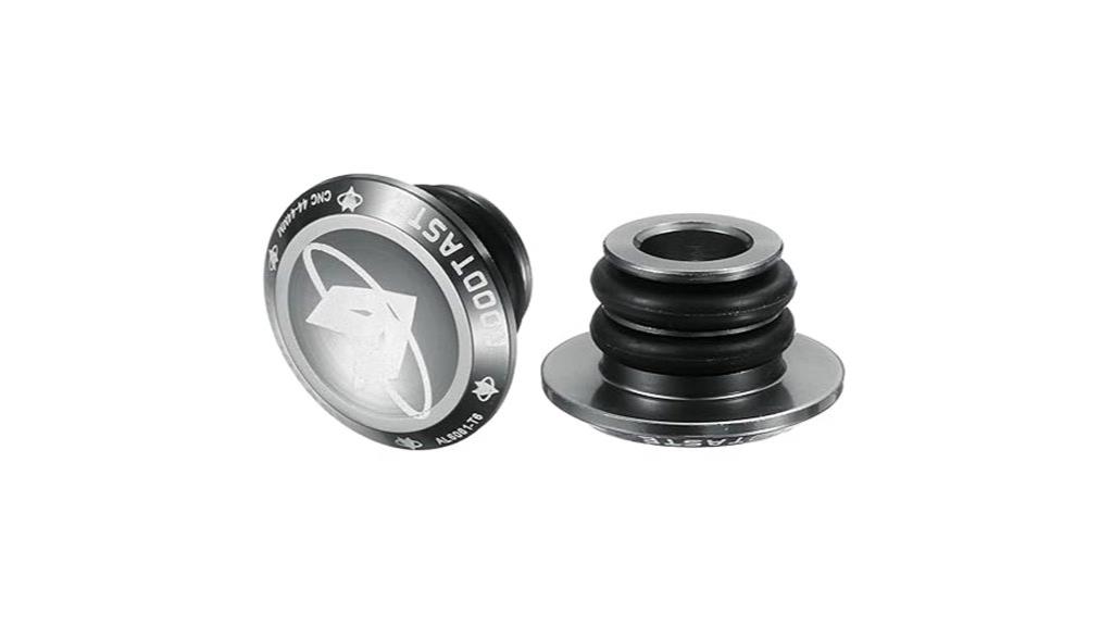 gray aluminum handlebar plugs