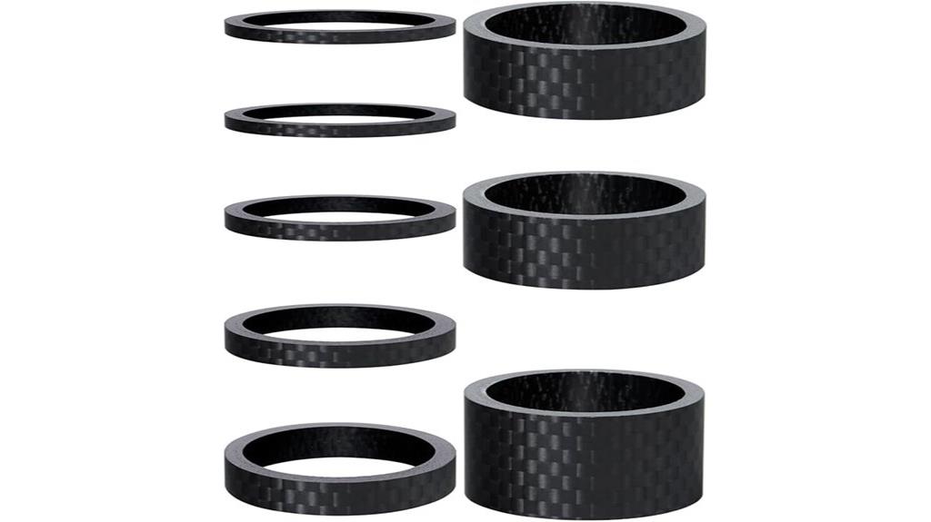 lightweight matte carbon spacers