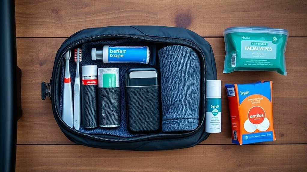 pack toiletries and essentials