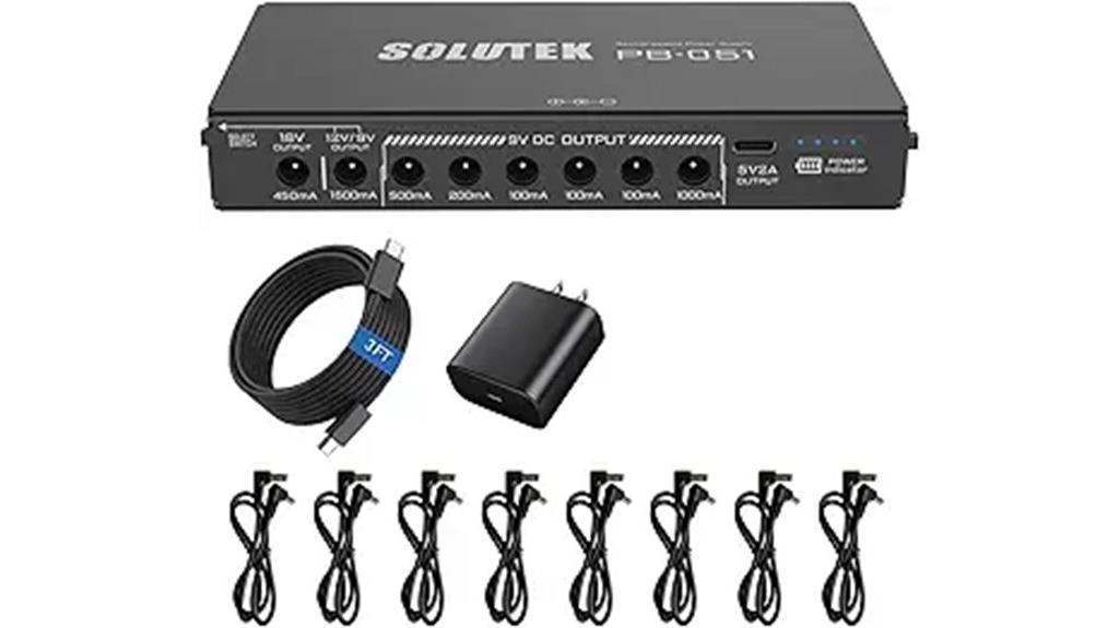 rechargeable guitar pedal power