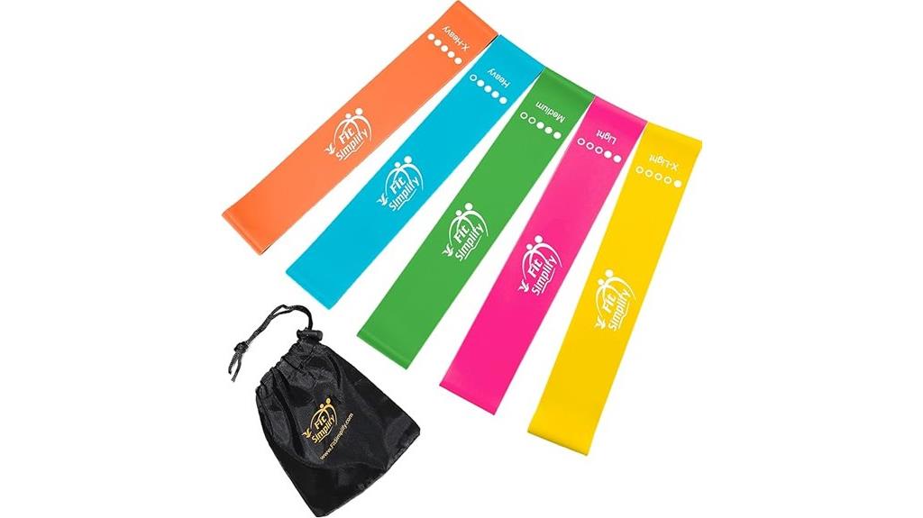 set of five resistance bands