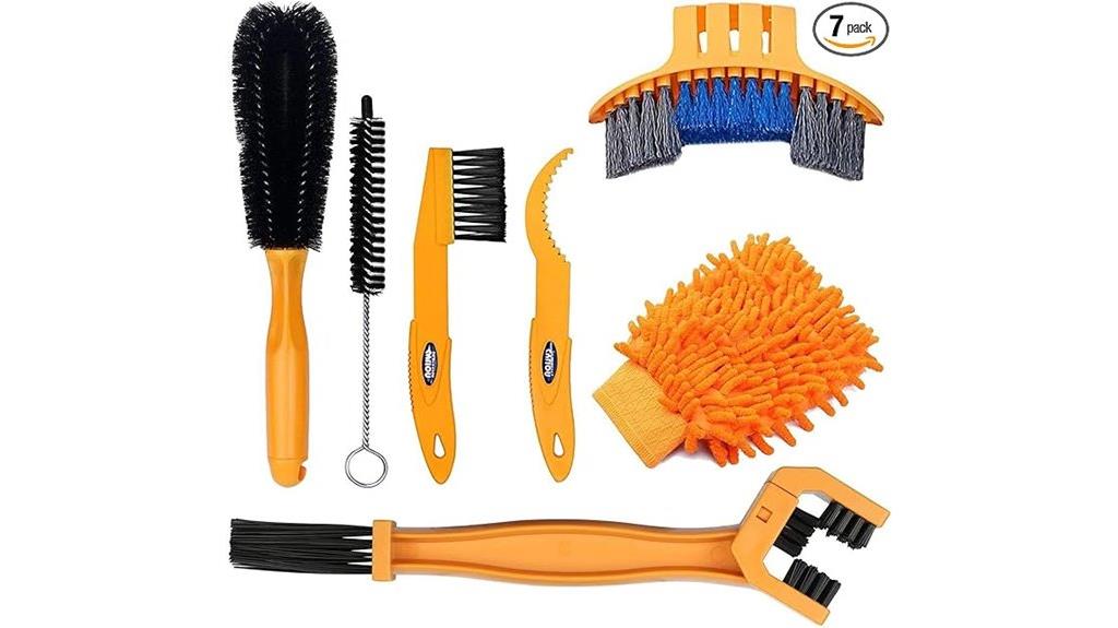 seven piece bike cleaning set