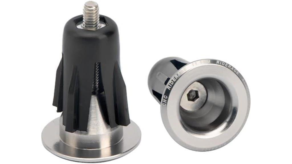 silver bike handlebar plugs