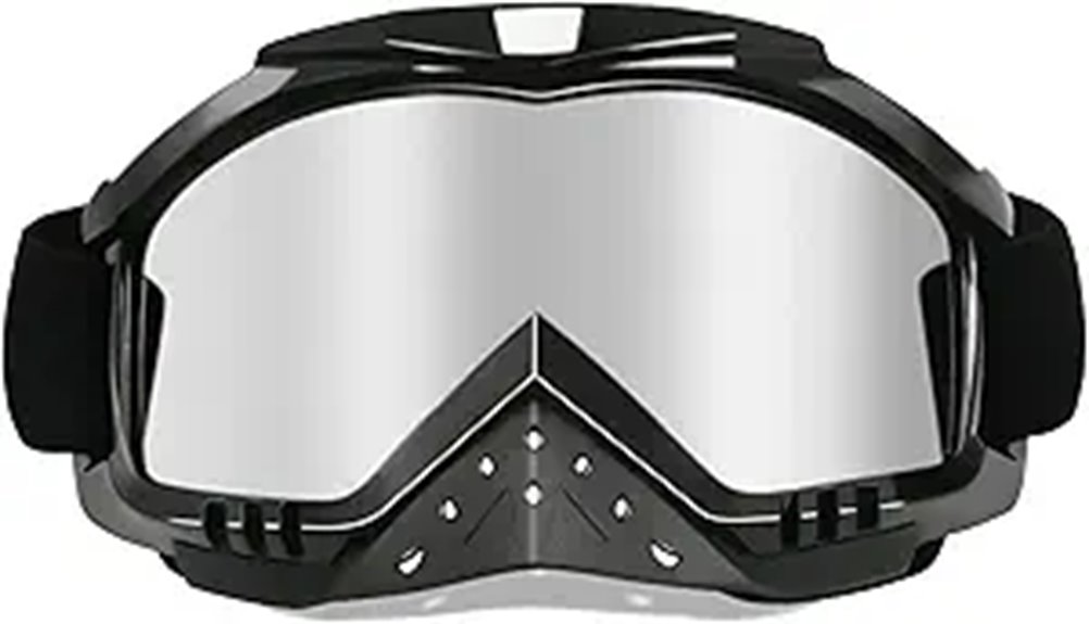 silver lens dirt bike goggles