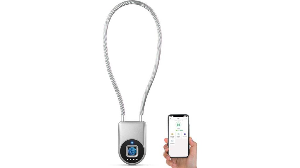small biometric cable lock