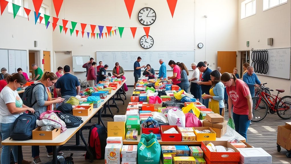 volunteer coordination and supply gathering