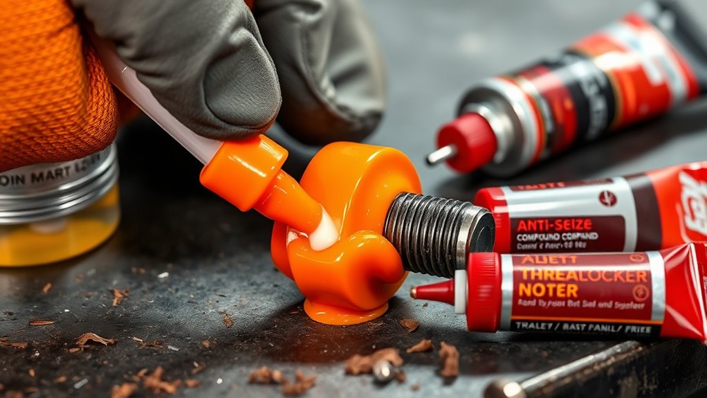 apply grease and threadlocker