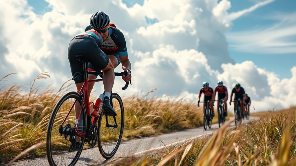 cyclists use drafting techniques