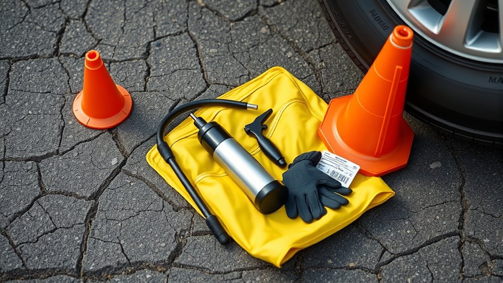 fixing flats with tools