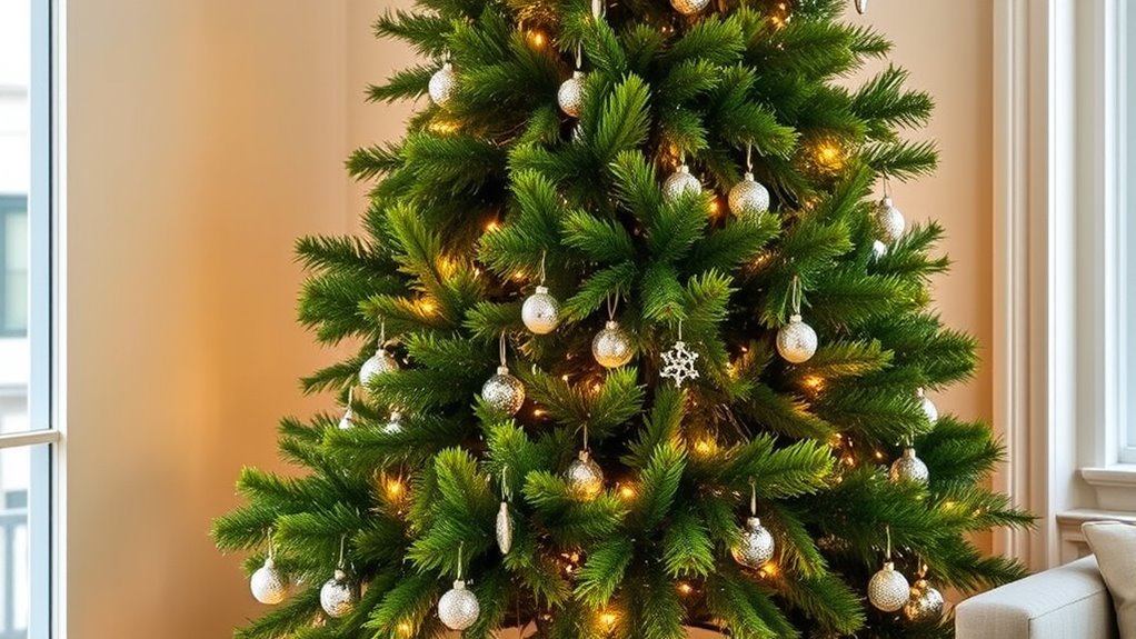 realistic pre lit christmas trees