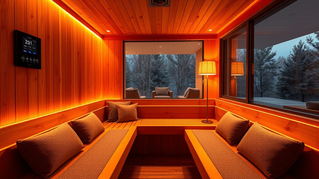 sauna size and features