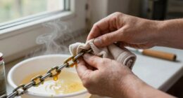 diy hot wax chain cleaning