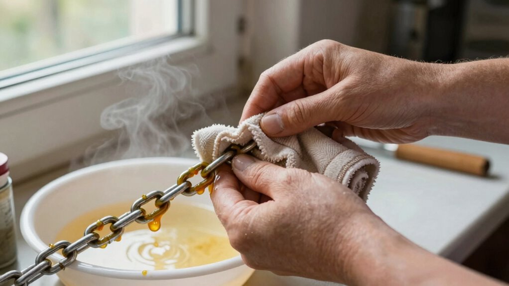 diy hot wax chain cleaning