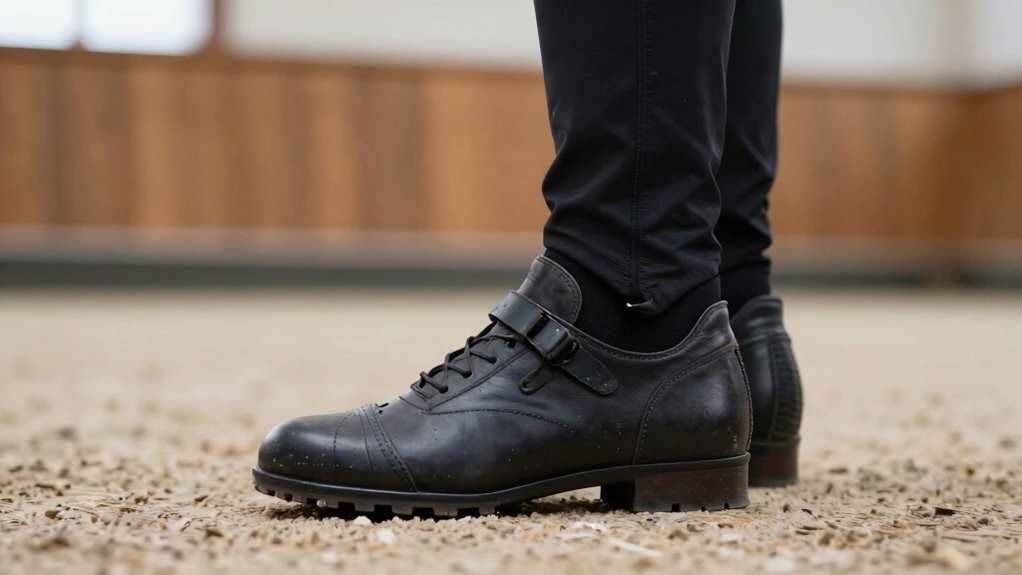 properly fitted indoor riding shoes