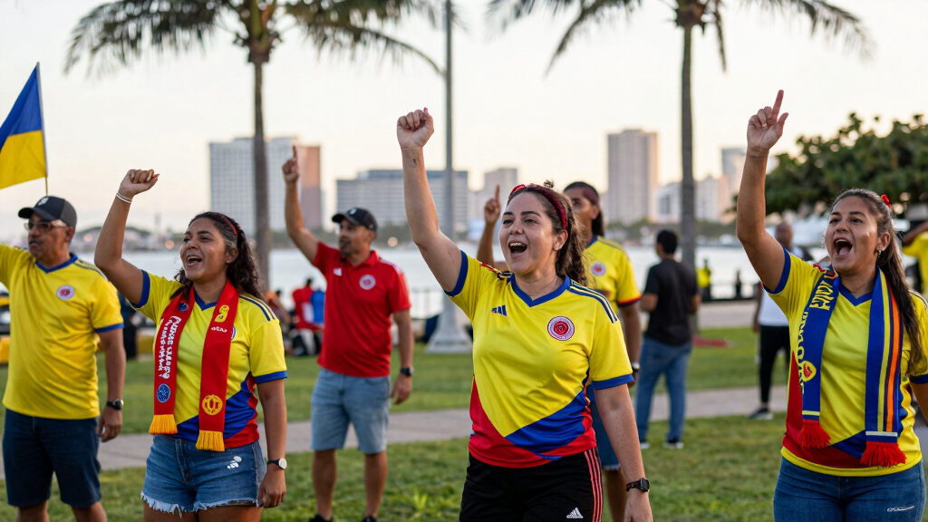 Thousands of Colombian Fans Gather at Bayfront Park Before Portugal Match