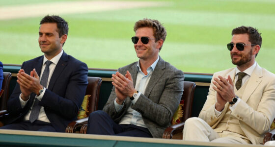 Cricketing greats in the Royal Box on Day 12