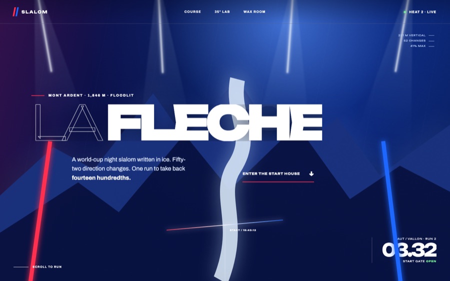 SLALOM — La Flèche Night Race — Scroll-Driven Course (FABLE/175, room 134)